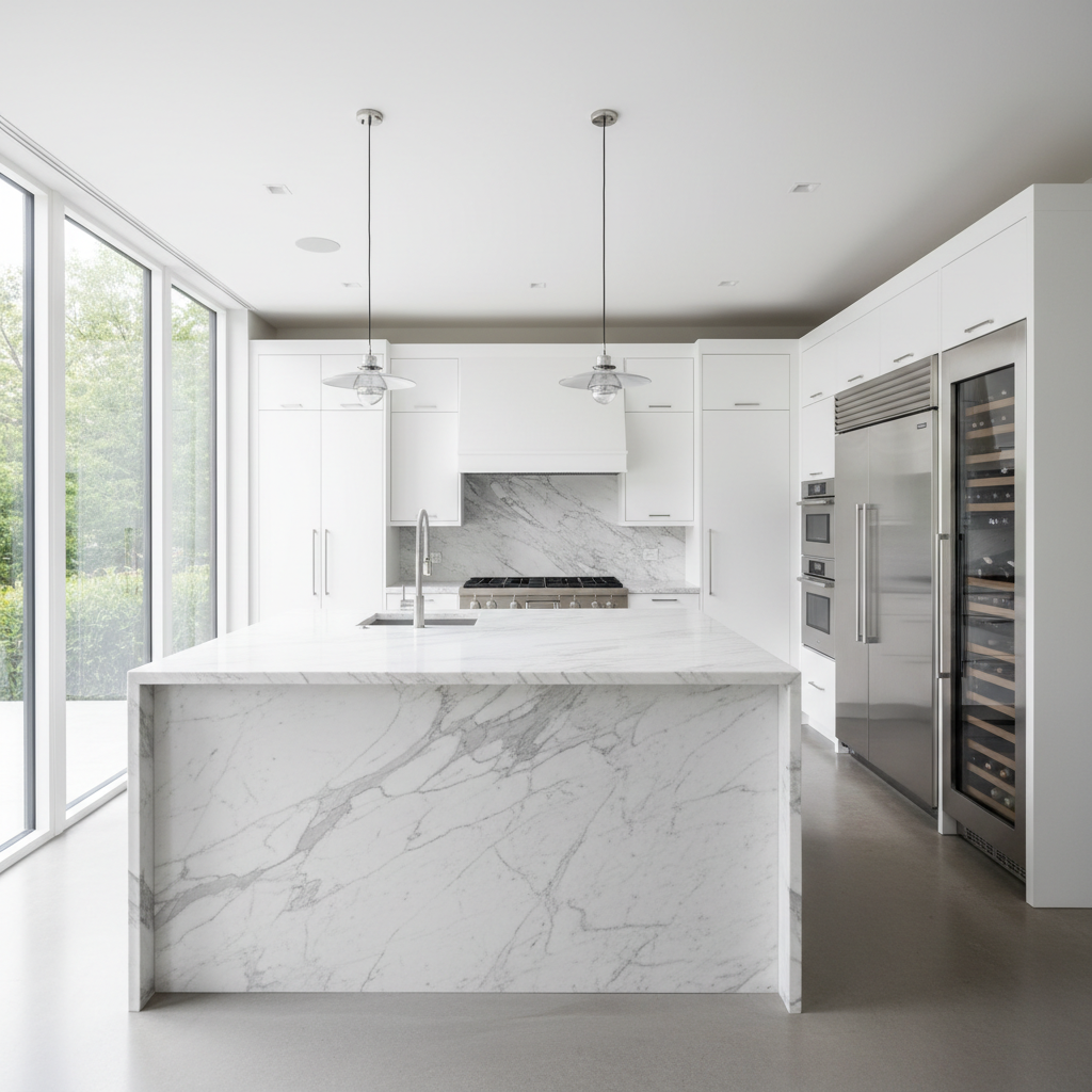 Luxury modern kitchen with premium Thermador-style appliances